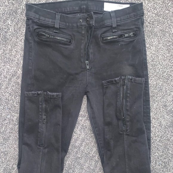 Rag and Bone skinny black jean size 29 with ankle zip - Picture 1 of 3